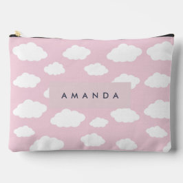 Custom Monogram Niedlich Girly Pink Cloud Geschenk Zubehörtasche