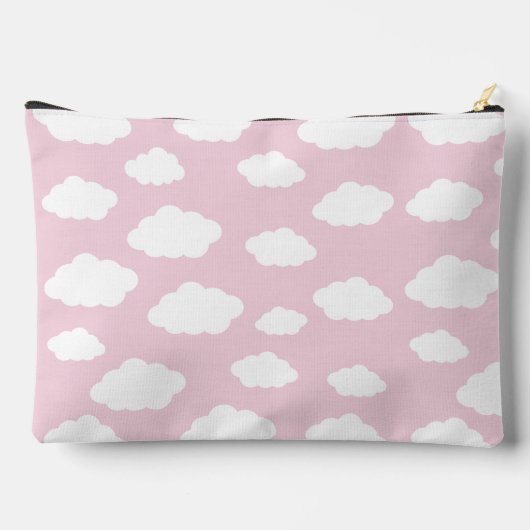 Custom Monogram Niedlich Girly Pink Cloud Geschenk Zubehörtasche (Rückseite)