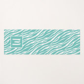 Custom Monogram Niedlich Zebra Stripes Art Muster Yogamatte (Vorderseite (Horizontal))