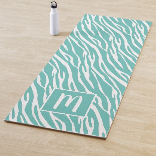 Custom Monogram Niedlich Zebra Stripes Art Muster Yogamatte (Beispiel)