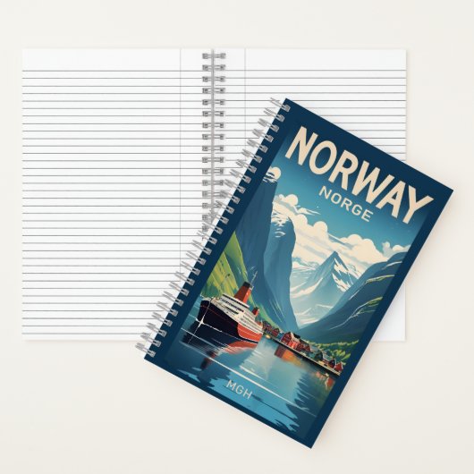 Custom Monogram Norwegen Notizblock (Innen)