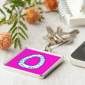 Custom Monogram O Schlüsselanhänger, Ditsy Floral  Schlüsselanhänger (Seite)