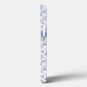 Custom Monogram on Stylish Blue Periwinkle Pattern Case-Mate iPhone Hülle (Rückseite / Links)