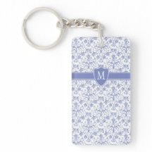 Custom Monogram on Stylish Blue Periwinkle Pattern