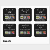 Custom Monogram or Logo QR Photo Square Sticker (Blatt)