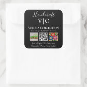 Custom Monogram or Logo QR Photo Square Sticker (Tasche)