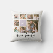 Custom Monogram Our Family Foto Collage Kissen (Rückseite)
