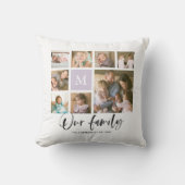 Custom Monogram Our Family Foto Collage Kissen (Vorderseite)