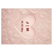 Custom Monogram Pale Heart Wedecloth Tischdecke (Vorderseite (Horizontal))