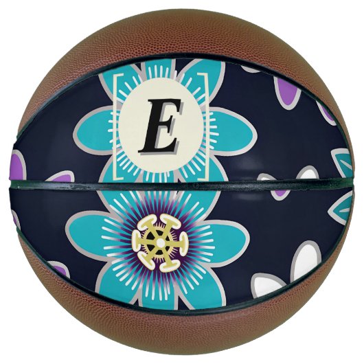 Custom Monogram Passion Blume Basketball (Vorderseite)