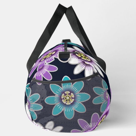 Custom Monogram Passion Blume Floral Large Duffle Bag (Rechts)