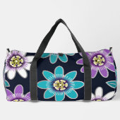 Custom Monogram Passion Blume Floral Large Duffle Bag (Rückseite)