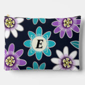 Custom Monogram Passion Blume Floral Large Zubehörtasche (Vorderseite)