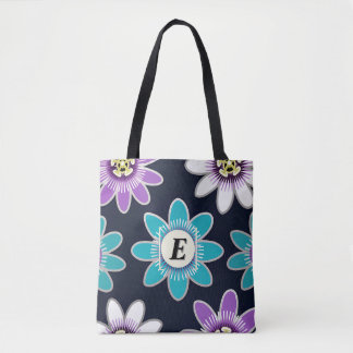 Custom Monogram Passion Blume Floral Shoulder Tasche