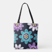 Custom Monogram Passion Blume Floral Shoulder Tasche (Rückseite)