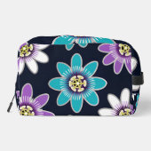 Custom Monogram Passion Blume Floral Toilettenbeut Waschbeutel (Rückseite)