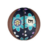 Custom Monogram Passion Blume Mini Basketball (Vertikal)