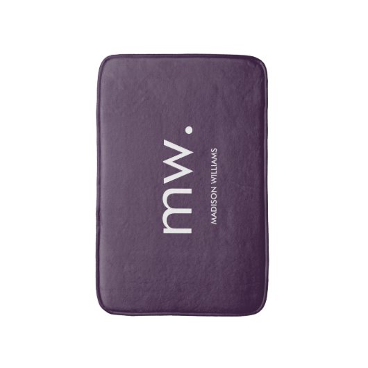 Custom Monogram Pastel Elegant Stilvoll modern Badematte (Vorderseite Vertikal)