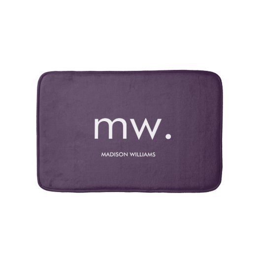 Custom Monogram Pastel Elegant Stilvoll modern Badematte (Vorderseite)