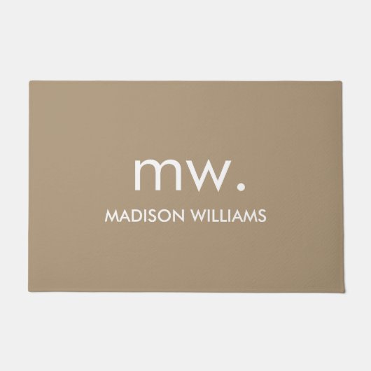 Custom Monogram Pastel Elegant Stilvoll modern Fußmatte (Vorderseite)