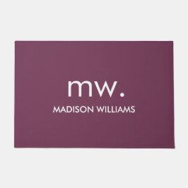 Custom Monogram Pastel Elegant Stilvoll modern Fußmatte