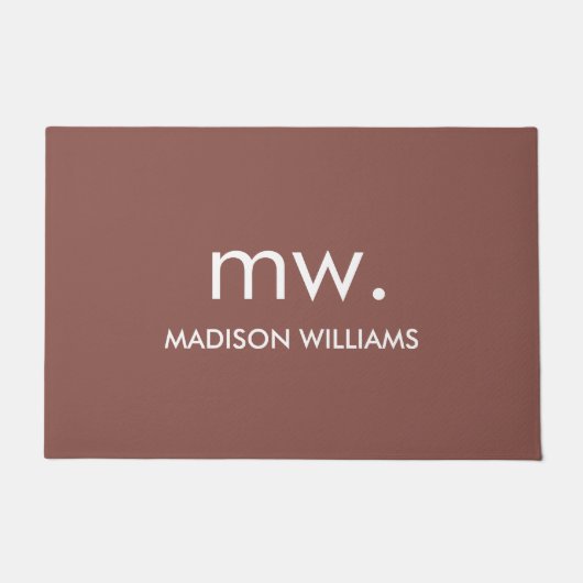 Custom Monogram Pastel Elegant Stilvoll modern Fußmatte (Vorderseite)