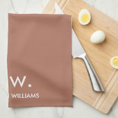 Custom Monogram Pastel Elegant Stilvoll modern Geschirrtuch (Viertel Falte)