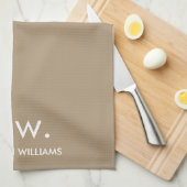 Custom Monogram Pastel Elegant Stilvoll modern Geschirrtuch (Viertel Falte)