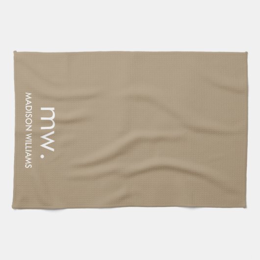 Custom Monogram Pastel Elegant Stilvoll modern Geschirrtuch (Horizontal)