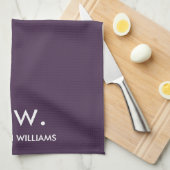 Custom Monogram Pastel Elegant Stilvoll modern Geschirrtuch (Viertel Falte)