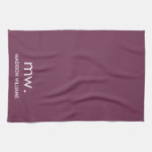 Custom Monogram Pastel Elegant Stilvoll modern Geschirrtuch (Horizontal)