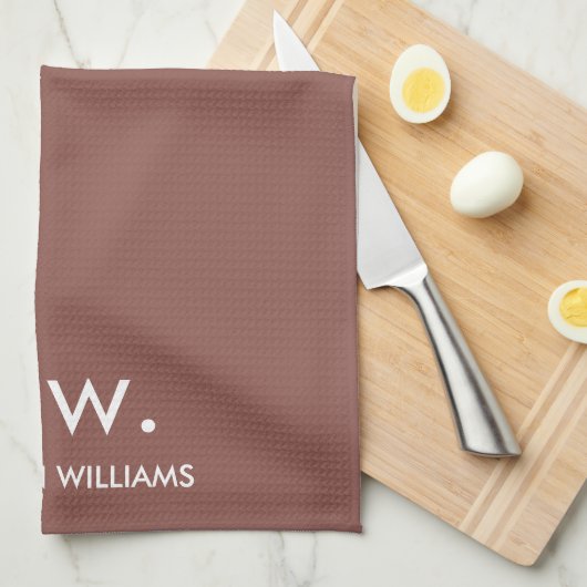 Custom Monogram Pastel Elegant Stilvoll modern Geschirrtuch (Viertel Falte)