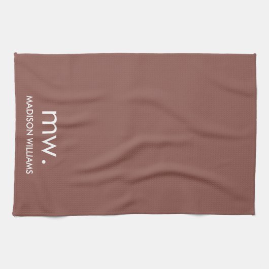 Custom Monogram Pastel Elegant Stilvoll modern Geschirrtuch (Horizontal)