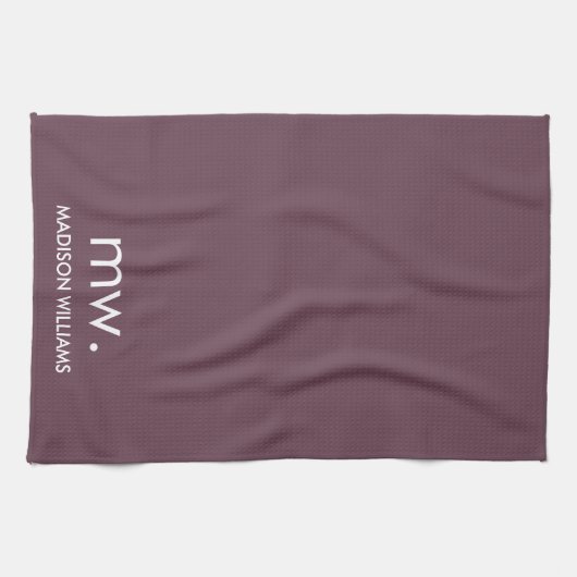 Custom Monogram Pastel Elegant Stilvoll modern Geschirrtuch (Horizontal)