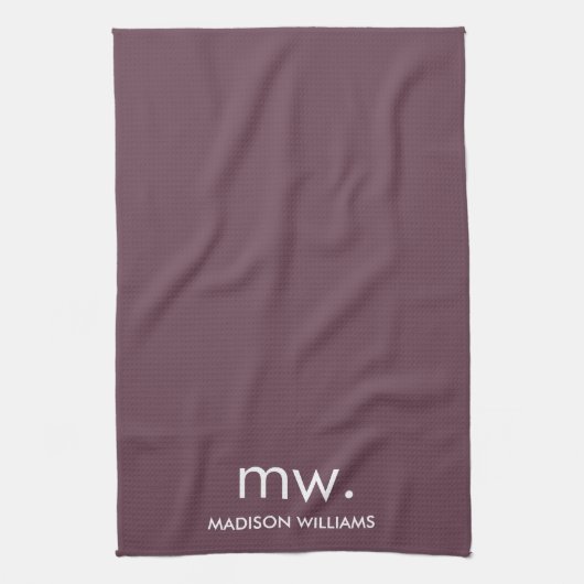 Custom Monogram Pastel Elegant Stilvoll modern Geschirrtuch (Vertikal)