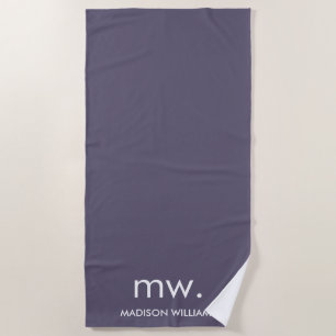 Custom Monogram Pastel Elegant Stilvoll modern Strandtuch