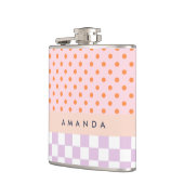 Custom Monogram Pastel Polka Dot Lilac Karo Gesche Flachmann (Links)