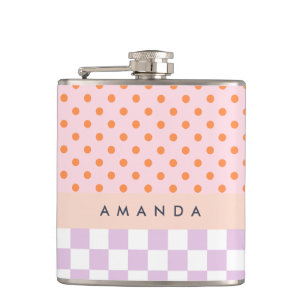Custom Monogram Pastel Polka Dot Lilac Karo Gesche Flachmann