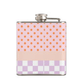 Custom Monogram Pastel Polka Dot Lilac Karo Gesche Flachmann (Rückseite)