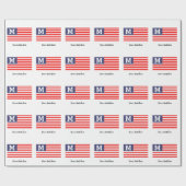 Custom monogram patriotic American flagge Holiday Geschenkpapier (Flach)