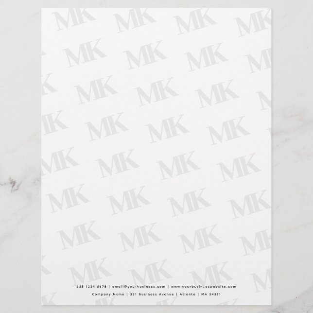 Custom Monogram Pattern Professional Letterhead Briefbogen (Vorderseite)