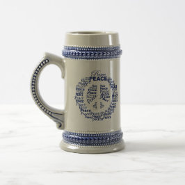 Custom Monogram Peace-Tasse Bierglas