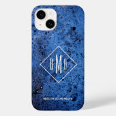 Custom Monogram Personalisiert Blue Case-Mate iPhone Hülle (Rückseite)