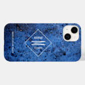 Custom Monogram Personalisiert Blue Case-Mate iPhone Hülle (Rückseite (Horizontal))