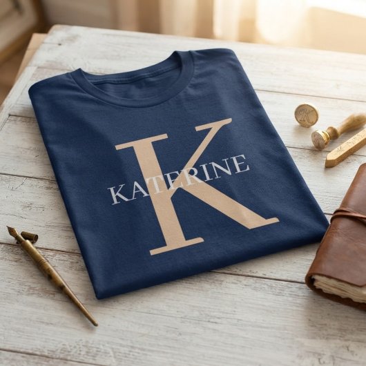 Custom Monogram Personalized Initial Name T-Shirt