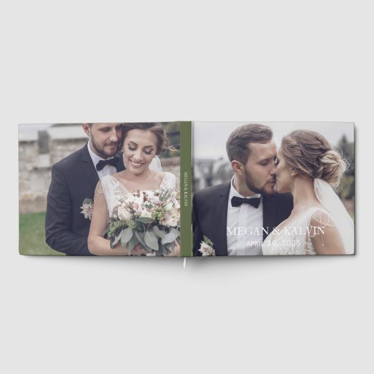 Custom Monogram Photo Wedding Guest Book Gästebuch (Voll)