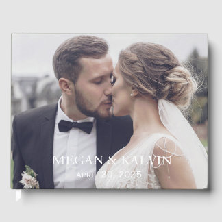 Custom Monogram Photo Wedding Guest Book Gästebuch