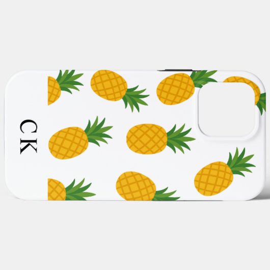 Custom Monogram Pineapple Case-Mate iPhone Case (Rückseite (Horizontal))