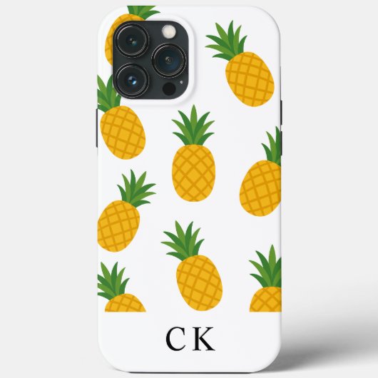 Custom Monogram Pineapple Case-Mate iPhone Case (Rückseite)