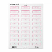 Custom Monogram Pink Border Address Label (Vorne)